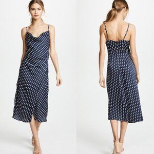 re:named Blue and White Polka Dot Slip Dress, size L